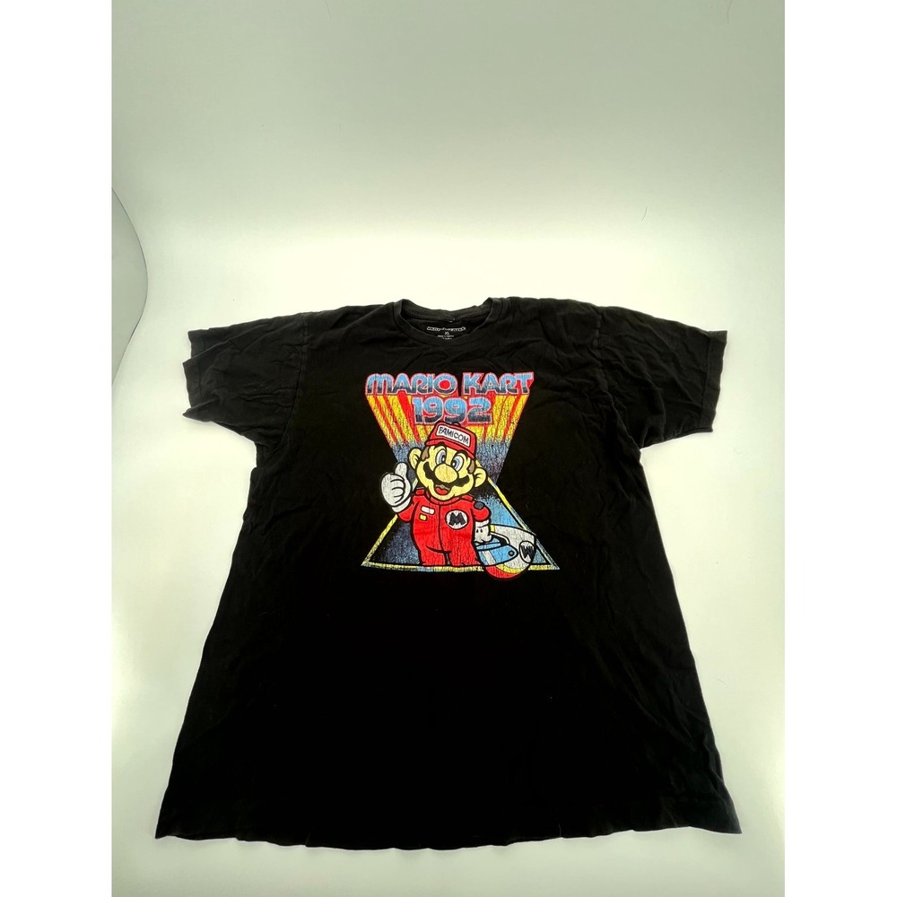 Nintendo Mario Kart 1992 T Shirt Mens XL Black Graphic Print Distressed Logo